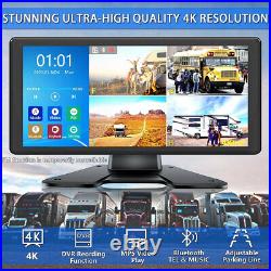 10.36 IPS Quad Monitor DVR 4 Backup Rear View Camera For Truck Trailer RV Bus