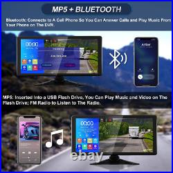 10.36 Quad Monitor DVR 1080P Mirror Arm Rear View Backup Cameras Truck Caravan