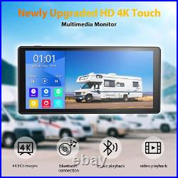 10.36 Quad Monitor DVR 1080P Mirror Arm Rear View Backup Cameras Truck Caravan