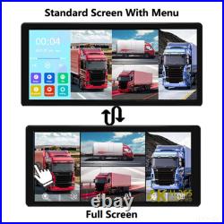 10.36 Quad Monitor DVR 1080P Mirror Arm Rear View Backup Cameras Truck Caravan