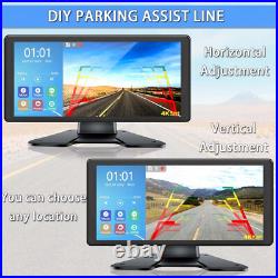 10.36 Quad Monitor DVR 1080P Mirror Arm Rear View Backup Cameras Truck Caravan
