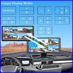 10.36 Touch Quad Monitor DVR 4x 1080P Backup camera For Truck Bus Van Reversing