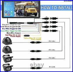 10.36 Touch Screen DVR Monitor Bluetooth USB Front Side Rear View Camera Truck