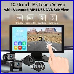 10.36 Touch Screen DVR Monitor Bluetooth USB Heavy Duty Rear View Camera Kit