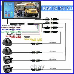 10.36 Touch Screen DVR Monitor Bluetooth USB Heavy Duty Rear View Camera Kit