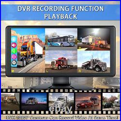 10.36 Touch Screen DVR Quad Monitor 5x Front Dash Cam Side Backup Camera RV Kit