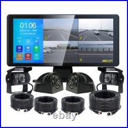10.36 Touch Screen Quad Split Monitor DVR 12-36V 4x Front Side Rear View Camera
