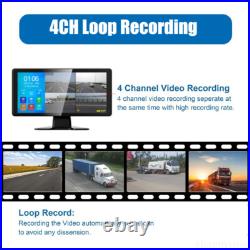 10.36 Touch Screen Quad Split Monitor DVR 12-36V 4x Front Side Rear View Camera