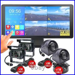 10.36 Touchscreen IPS DVR Quad Monitor 360 Front/Side Rear View Cameras Package