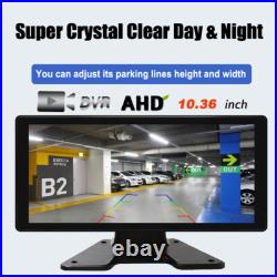 10.36 Touchscreen IPS DVR Quad Monitor 360 Front/Side Rear View Cameras Package