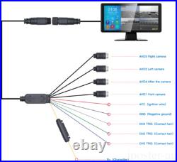 10.36 Touchscreen IPS DVR Quad Monitor 360 Front/Side Rear View Cameras Package