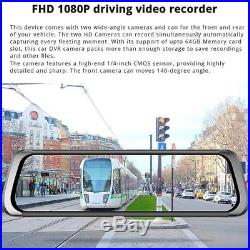 10 4G 1080P Car DVR BT GPS WIFI Android Dual Lens Car Rear View Mirror Camera