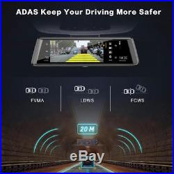 10'' 4G WIFI 1080P Car DVR GPS Android Dual Lens Rear View Mirror Reverse Camera