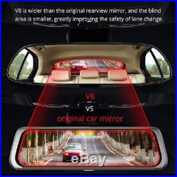 10'' Dual Lens BT WiFi Android 5.1 Car Rear View Mirror DVR Camera GPS Navi Cam