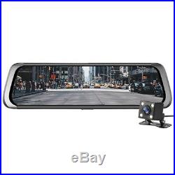 10'' Dual Lens BT WiFi Android 5.1 Car Rear View Mirror DVR Camera GPS Navi Cam