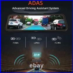 10 HD 1080P Dual Lens Car DVR Dash Cam 4G Android 8.1 Rearview Mirror ADAS lot