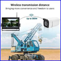 10'' IPS Monitor Wireless 30x Zoom Car Backup Rear Front Camera For Tower Crane