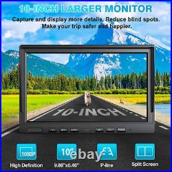 10'' Quad Monitor DVR Dash Cam Record Backup Camera for Truck Semi RV Motorhome