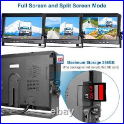 10 Quad Monitor DVR Video Recorder 4x Backup Camera For Truck Semi RV System