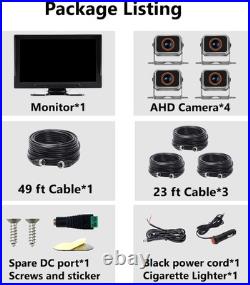 10'' RV Backup Camera Wired System, 4 HD 1080P Rear View IP68 Waterproof 150°