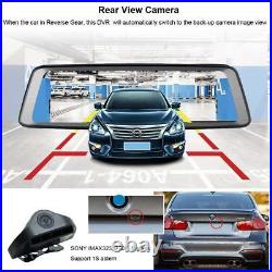10'' Screen ADAS Car DVR With 4 Cameras Media Rearview Mirror 360° dash camera