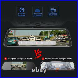 10 inch 1080P Car Mirror DVR Dash Cam Recorder Rear View Camera Dual Lens Night