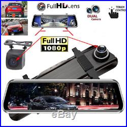 10 inch HD 1080P Front And Rear Camera Dash Cam Car Rear View Mirror DVR Anytek