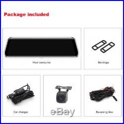 10 inch HD 1080P Front And Rear Camera Dash Cam Car Rear View Mirror DVR Anytek