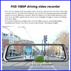 10 inch all mirror IPS screen Monitor Dual Len Car DVR Reverse Rear View Camera