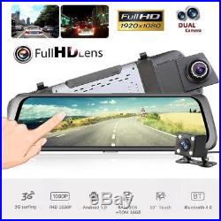 10in Dual Lens WiFi Car DVR Dash Auto Rear view Mirror Camera GPS Navi Recorder
