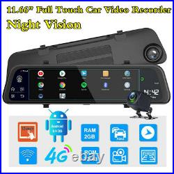 11.66 Full Touch Car Rearview Mirror DVR Dash Cam Recorder GPS ADAS &AHD Camera