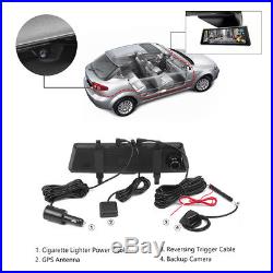1296P HD Dual Lens Car DVR Mirror Dash Cam Video Recorder + Rear View Camera Kit