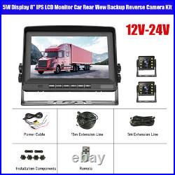 12V-24V 1080P Digital Display 8 Monitor Car Bus Rear View Backup Reverse Camera