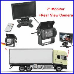 12V-24V IR Night Vision Rear View Backup Camera +RV Truck Trailer 7 LCD Monitor
