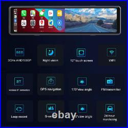 12'' Car DVR Dashboard Camera Android Auto ADAS Rear View Mirror Video Recorde