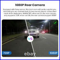 12 HD 1080P Dual Lens Car DVR Dash Cam Video Camera Recorder Rearview Mirror