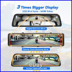 12 HD Touch Ips 4G WIFI Car DVR Camera Android Dash Cam Smart Rearview Mirror
