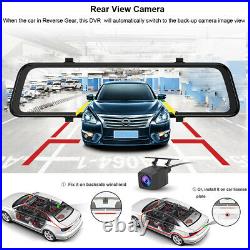 12 touch screen rearview mirror Andriod 8.1 ADAS car dash cam reversing camera