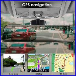 12in 4G Android 8.1 Quad Core GPS Navi BT Car DVR Camera Rearview Mirror Dashcam