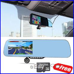16GB 5 1080P Android Rear View Mirror GPS Dash Cam CAR DVR Backup Camera T8400