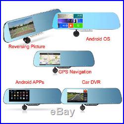 16GB 5 1080P Android Rear View Mirror GPS Dash Cam CAR DVR Backup Camera T8400
