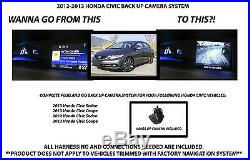 2012-2016 Honda CIVIC Back Up Camera System Rear View Camera Kit Inc Harness