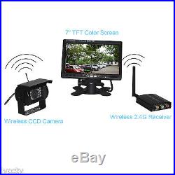 2.4G Wireless Backup Rear View CCD Camera with 7 LCD Monitor for Truck/Trailer