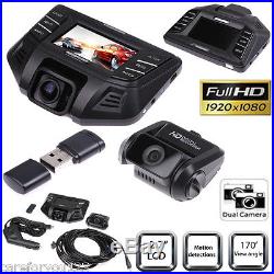 2.7 1080P Dual Lens Car DVR Camera Dash Cam Video Recorder+5 MP Rearview Camera