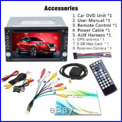2 DIN 6.2 Car Stereo DVD CD Player GPS Navigation Radio BT FM Rear view Camera