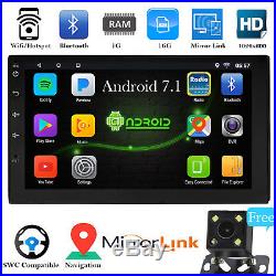 2-DIN Car Stereo Bluetooth Navigation GPS Radio Android 7.1 + Rear View Camera