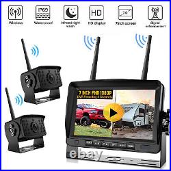2 Digital Wireless RV Backup Camera System for Truck 5th Wheel 7'' DVR Monitor