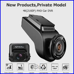2 Front 4K 2160P Dual Lens Dash Cam Car DVR Camera with 1080P HD Rearview Camera