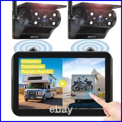 2 Solar Magnetic Wireless Backup Camera 7 HD Monitor Rear View Reverse System