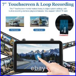 2 Solar Magnetic Wireless Backup Camera 7 HD Monitor Rear View Reverse System